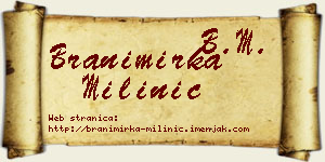 Branimirka Milinić vizit kartica